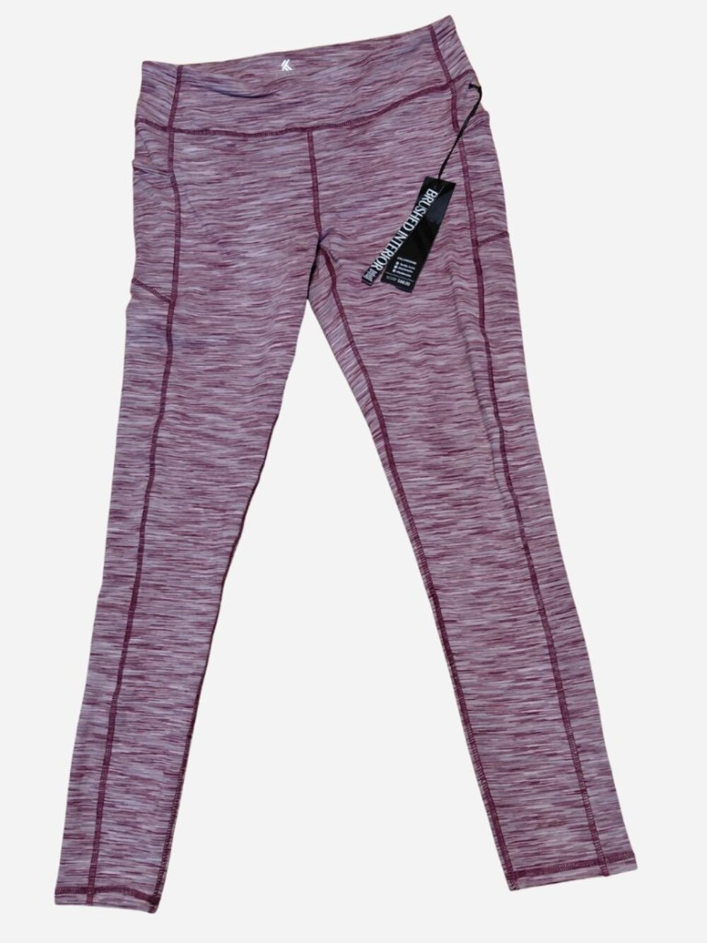 Kyodan Womens Purple Space Dye Size Large Activewear Leggings with Pockets